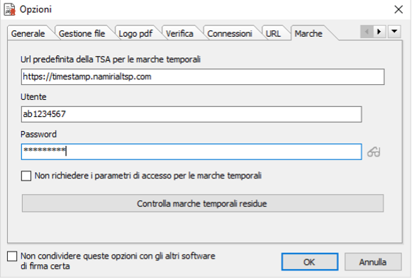 Controllo delle marche temporali