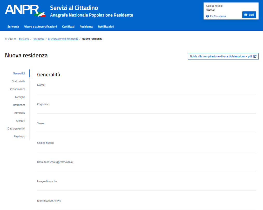 Cambio residenza online su ANPR screenshot 4